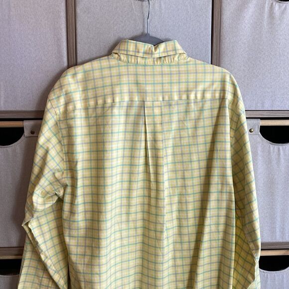 Brooks Brothers yellow plaid button down - Picture 5 of 6